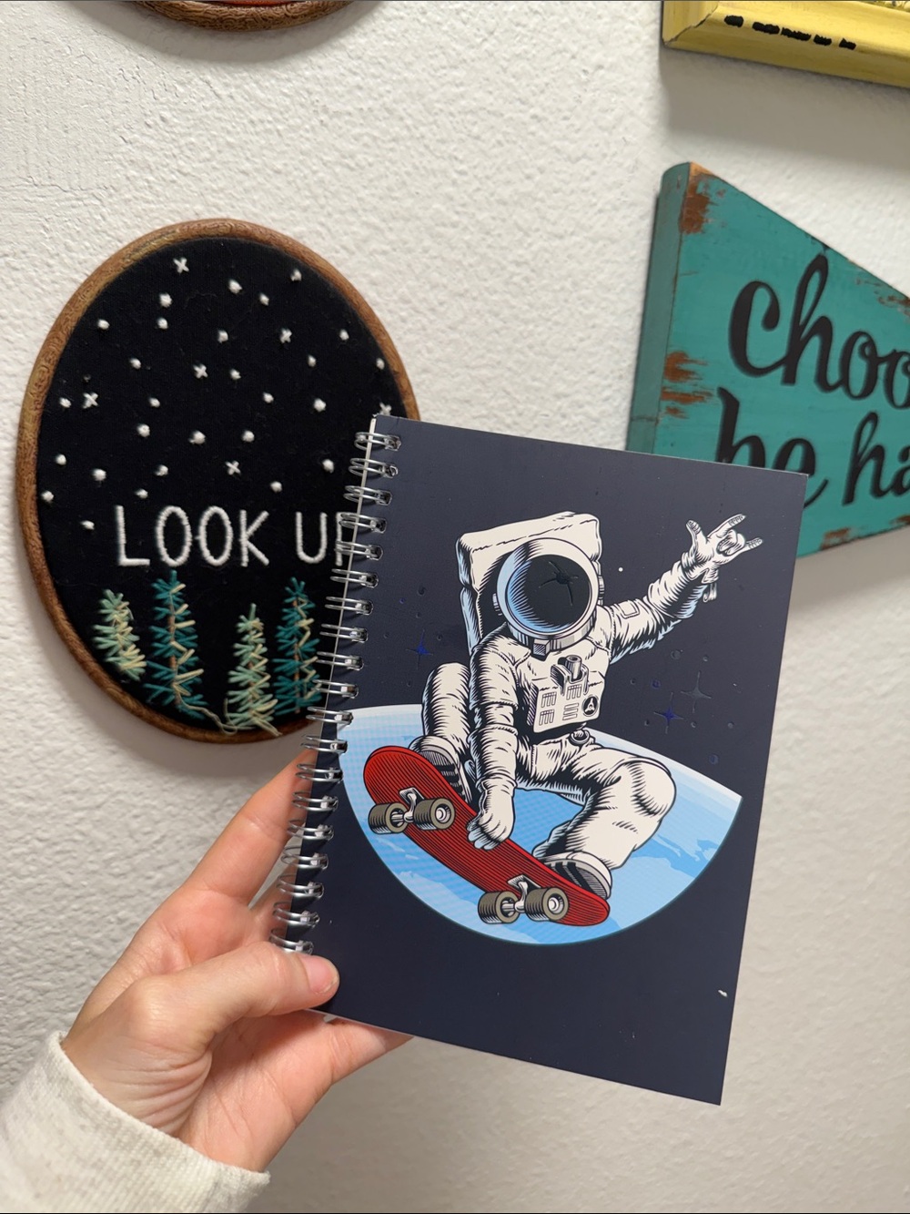 Astronaut Skateboard Spiral Notebook